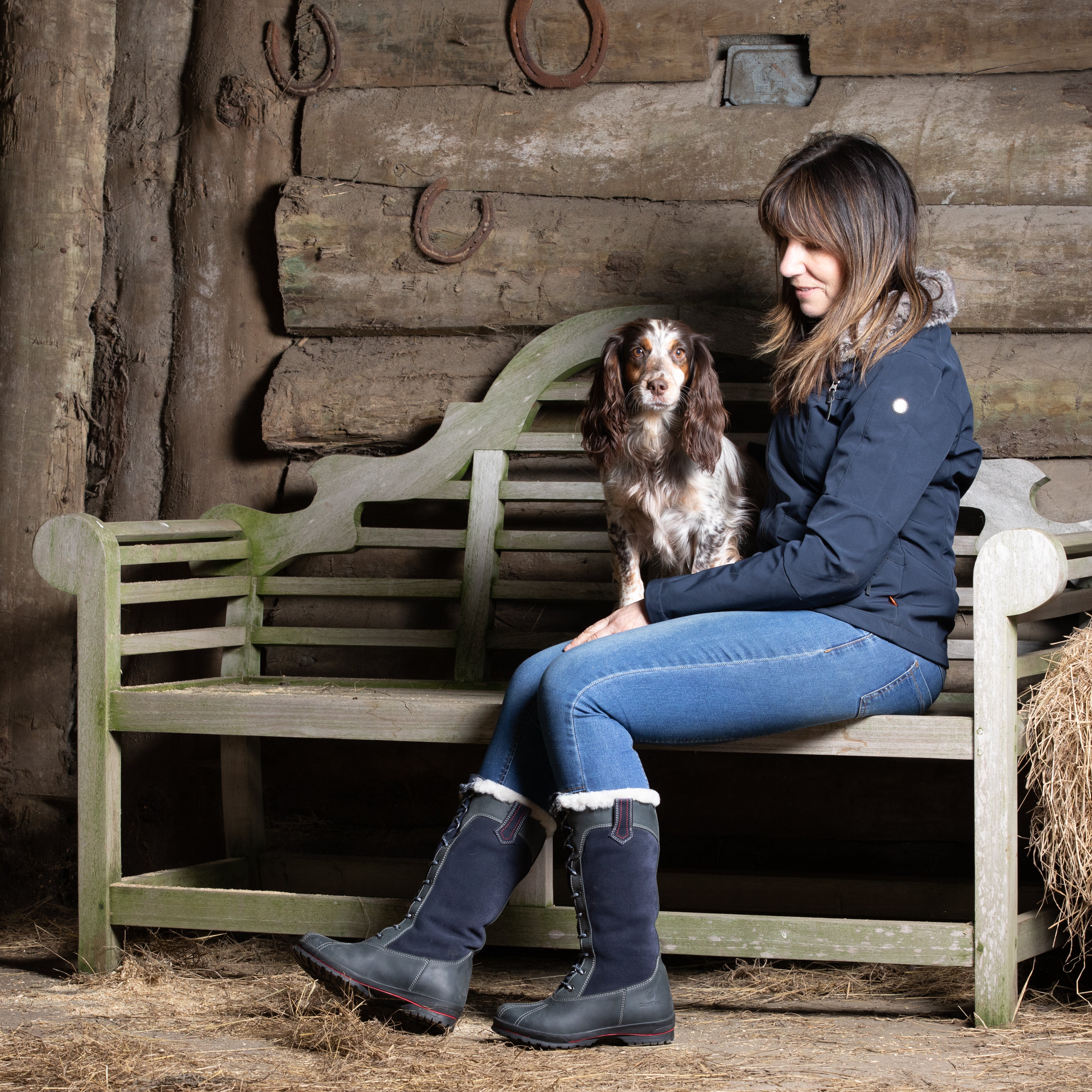 Vegan leather riding boots