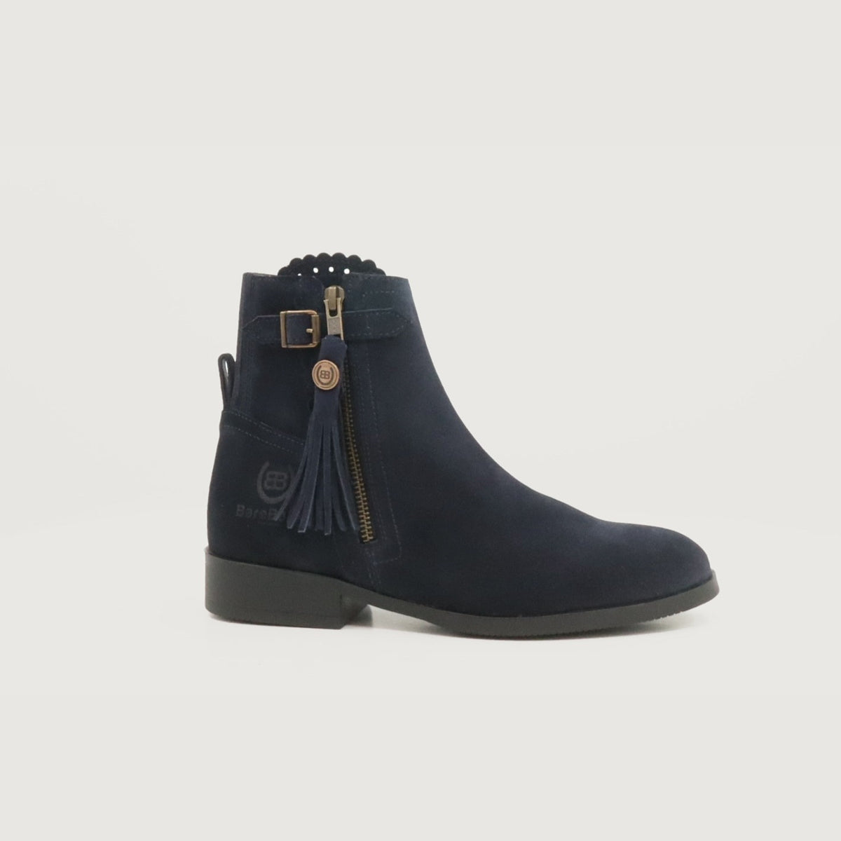 Valencia Suede Tassel Boots - Navy in 360 degrees