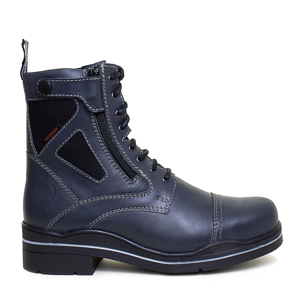 blue waterproof riding boots