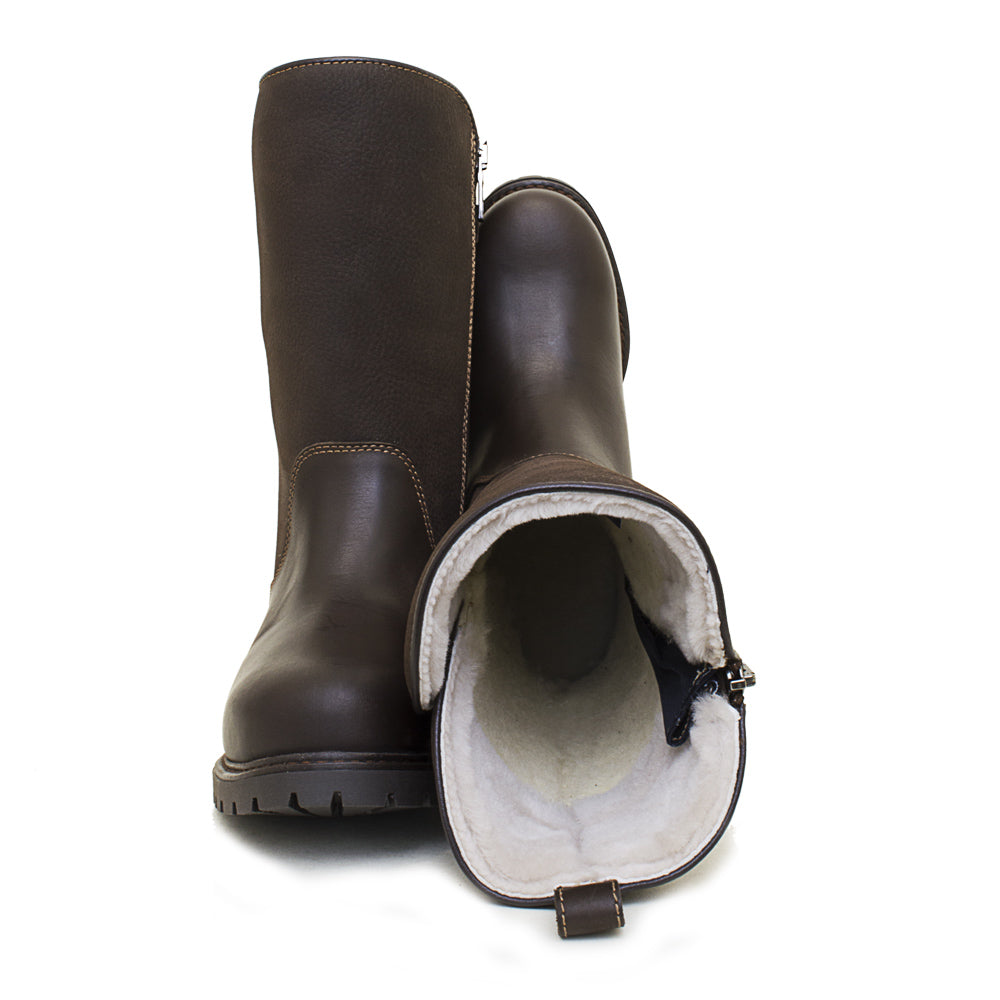 Wool lined waterproof boots
