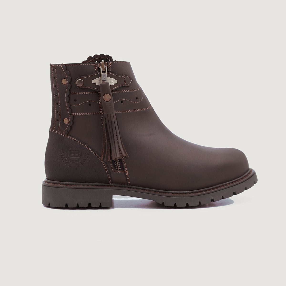 Hudson Ankle Waterproof Boots - Chocolate in 360 degrees