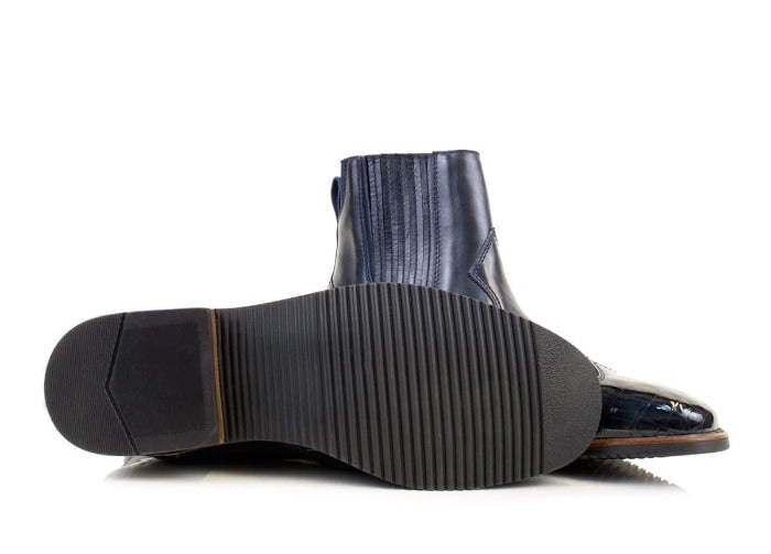 Monroe  Blue Short Boot - Bareback Footwear