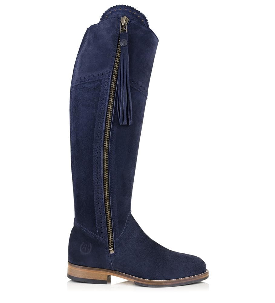 Sovereign Suede Boots with Tassel - Blue - Made to Measure - Bareback Footwear