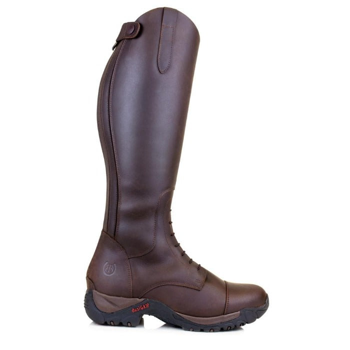 Nebraska waterproof wool lined long riding boot  - Brown - Bareback Footwear