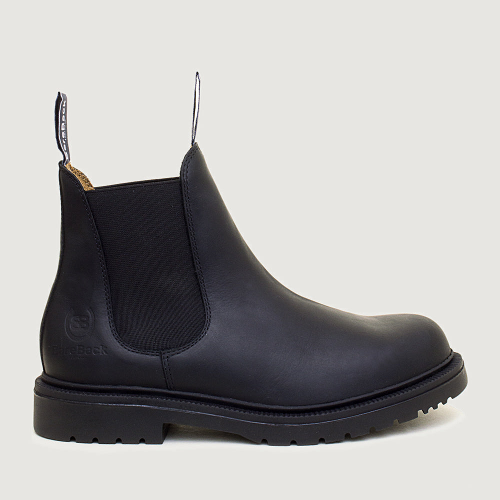 Bareback Detroit steel toe cap work boots in black leather