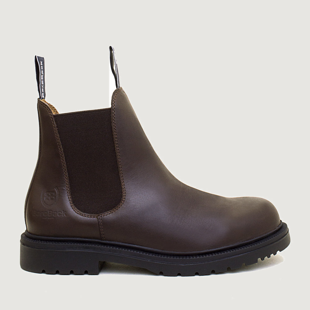 Bareback Detroit steel toe cap work boots in brown leather