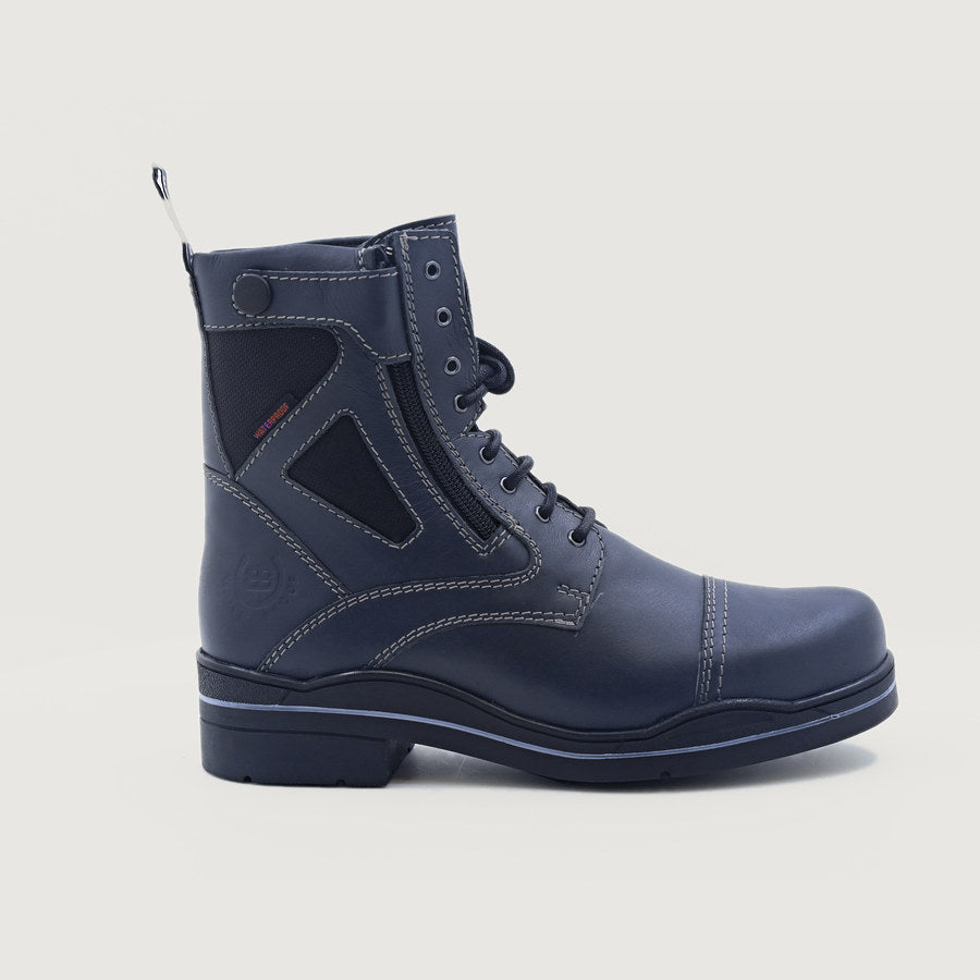 Kentucky Storm Waterproof Jodhpur Boots - Polished Navy in 360 degrees