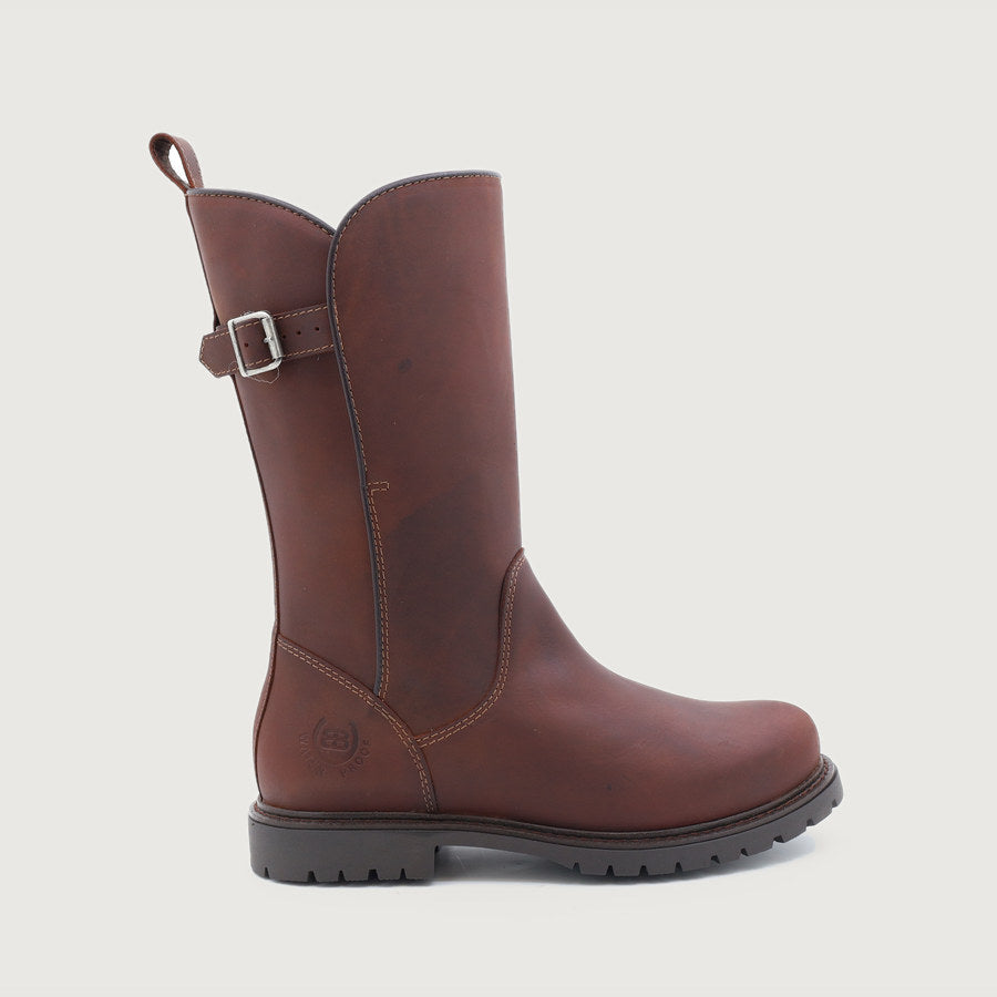 Quebec Waterproof Zip Up Mid Calf Boots - Chestnut in 360 degrees
