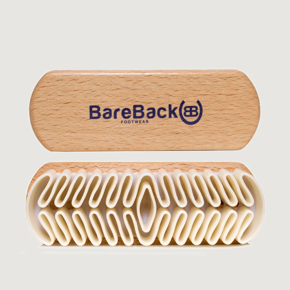Bareback Footwear wooden handled suede brush
