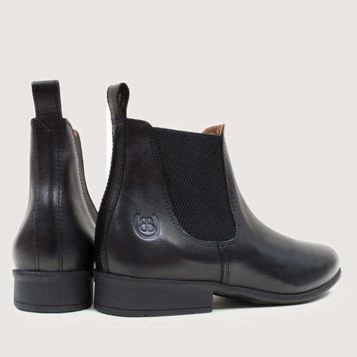 Bareback Ohio jodhpur boots in black leather, rear view of the pair