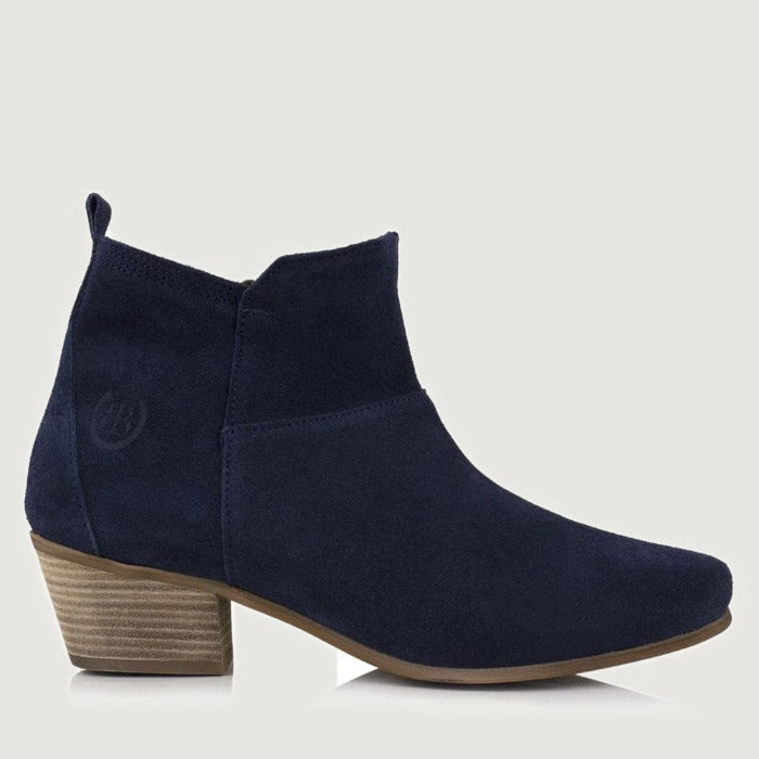 Bareback Roxy suede tassel ankle boots in navy