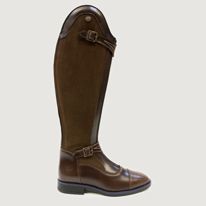 Bareback Piaffe long riding boots in brown leather