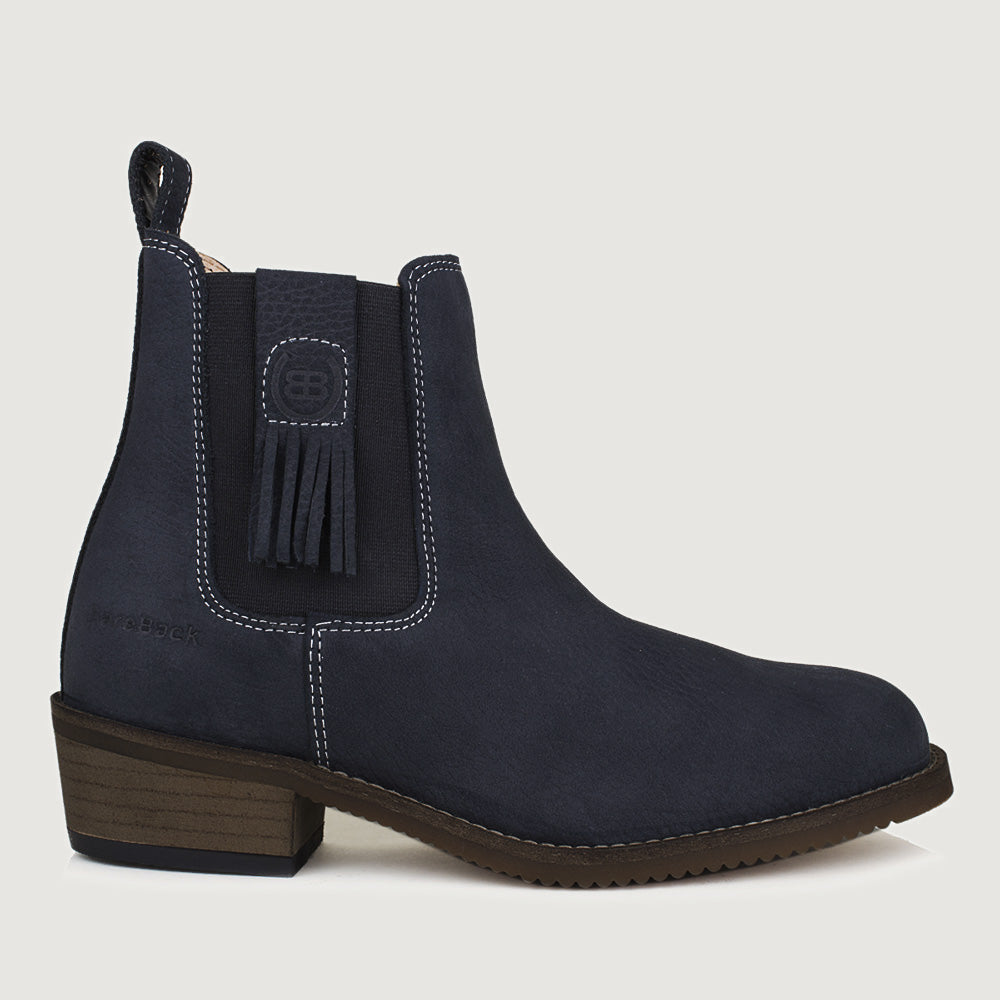 Bareback Tulsa leather short boots in navy