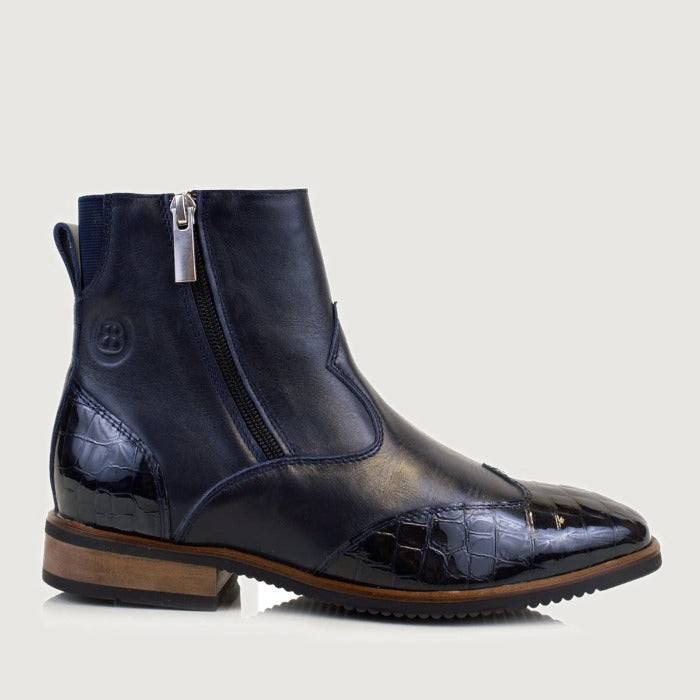 Bareback Monroe short boots in blue leather