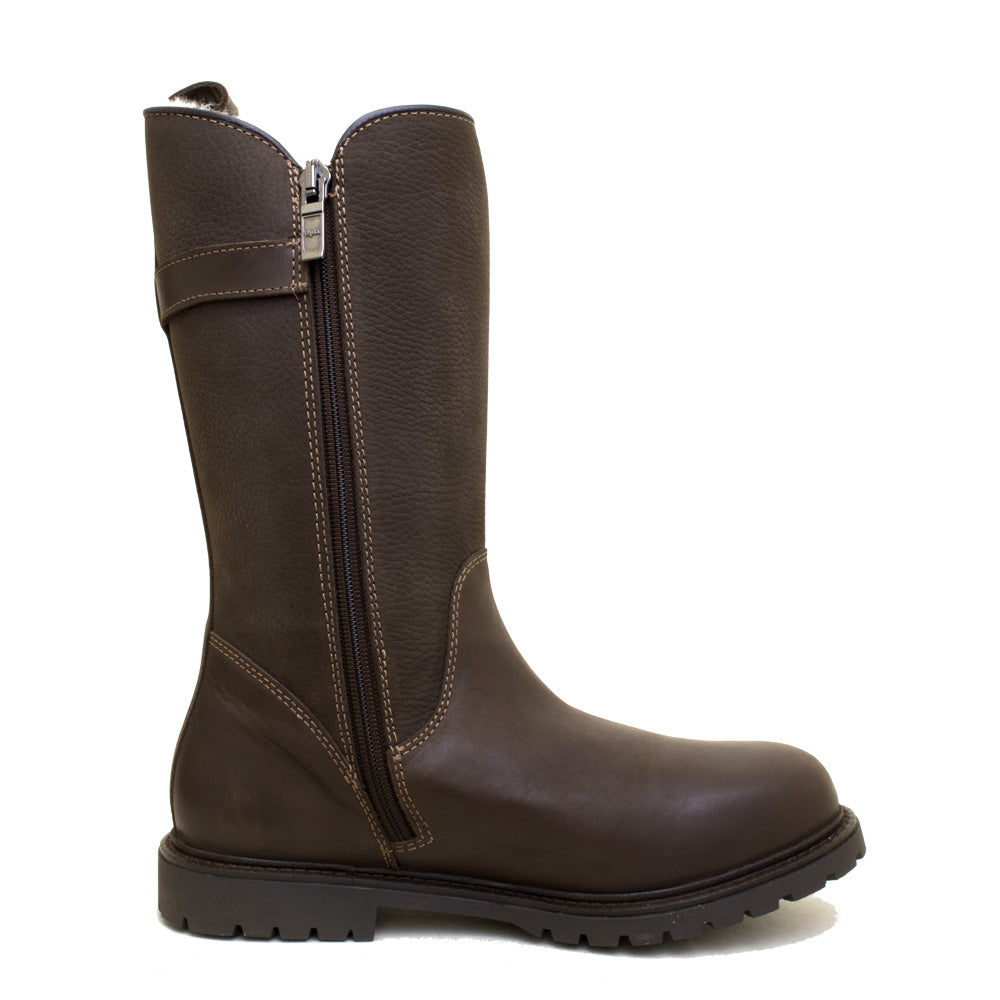 Bareback Quebec waterproof fur-lined mid-calf boots in brown - factory second