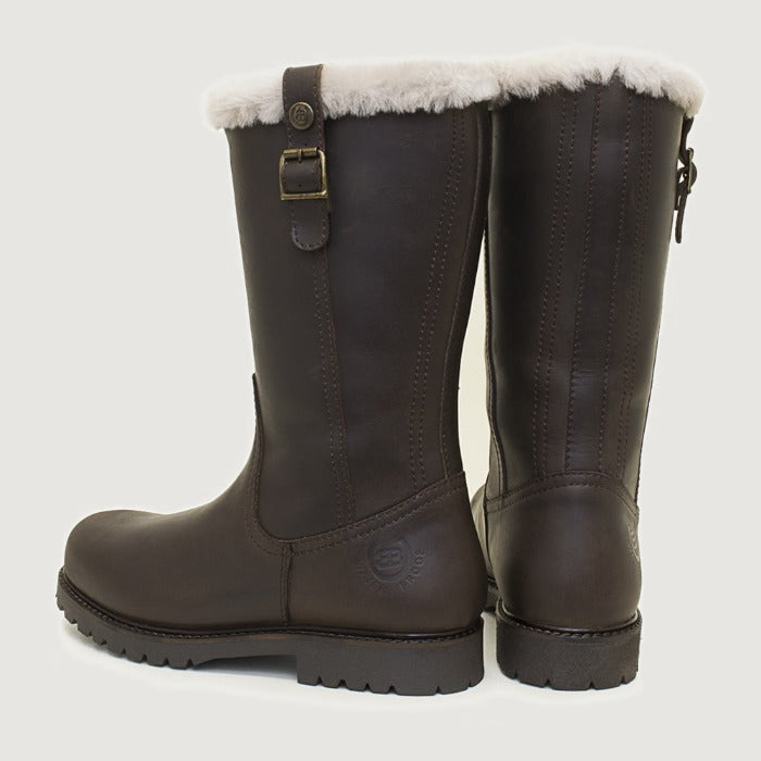Bareback Alaska Storm waterproof boots in brown, rear view of the pair