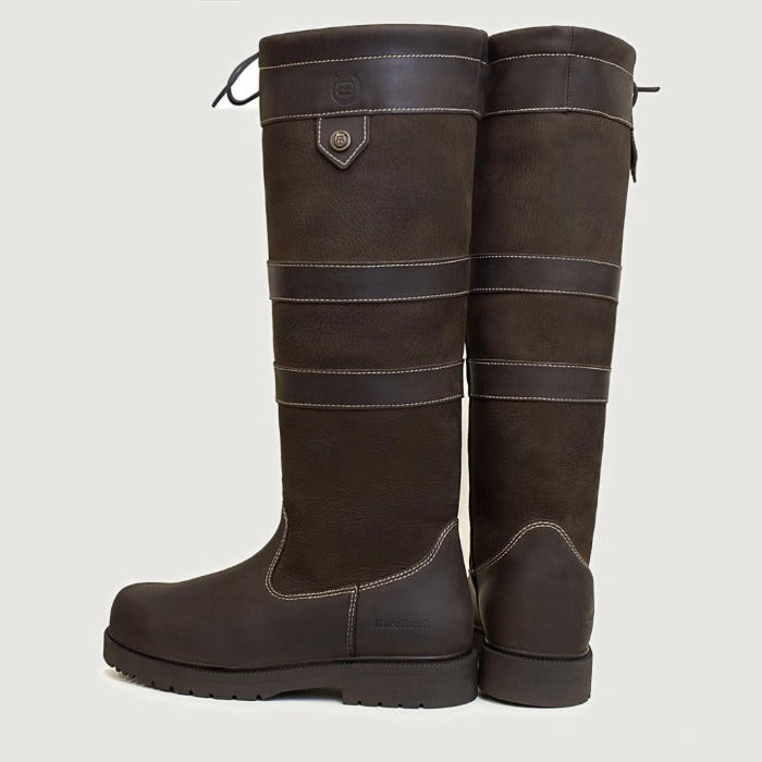 Bareback Dakota waterproof country boots in brown leather, rear view of the pair