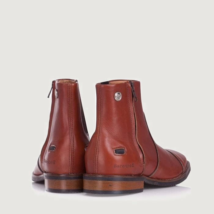 Bareback Dallas zip jodhpur boots in burgundy leather, rear view of the pair
