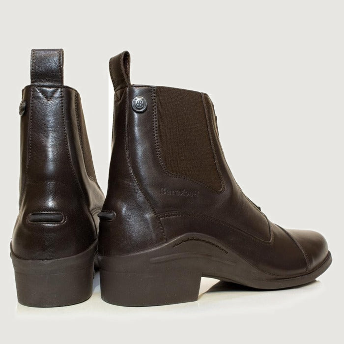 Bareback Idaho jodhpur boots in brown leather, rear view of the pair