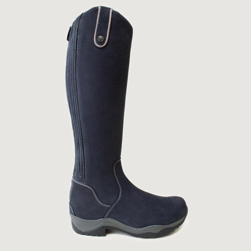 Bareback Montana leather long riding boots in blue, made to measure
