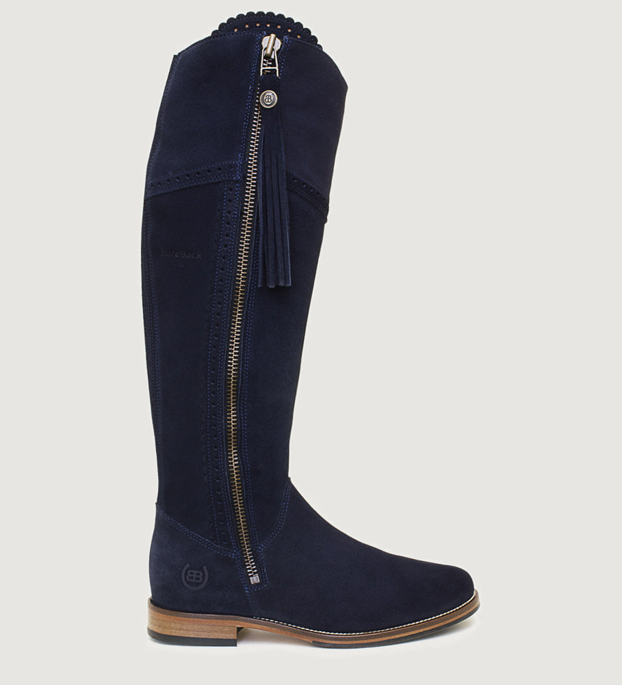 Bareback Sovereign suede tassel boots in blue