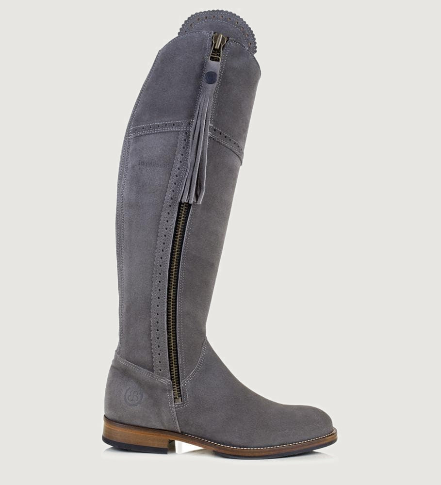 Bareback Sovereign suede tassel boots in grey