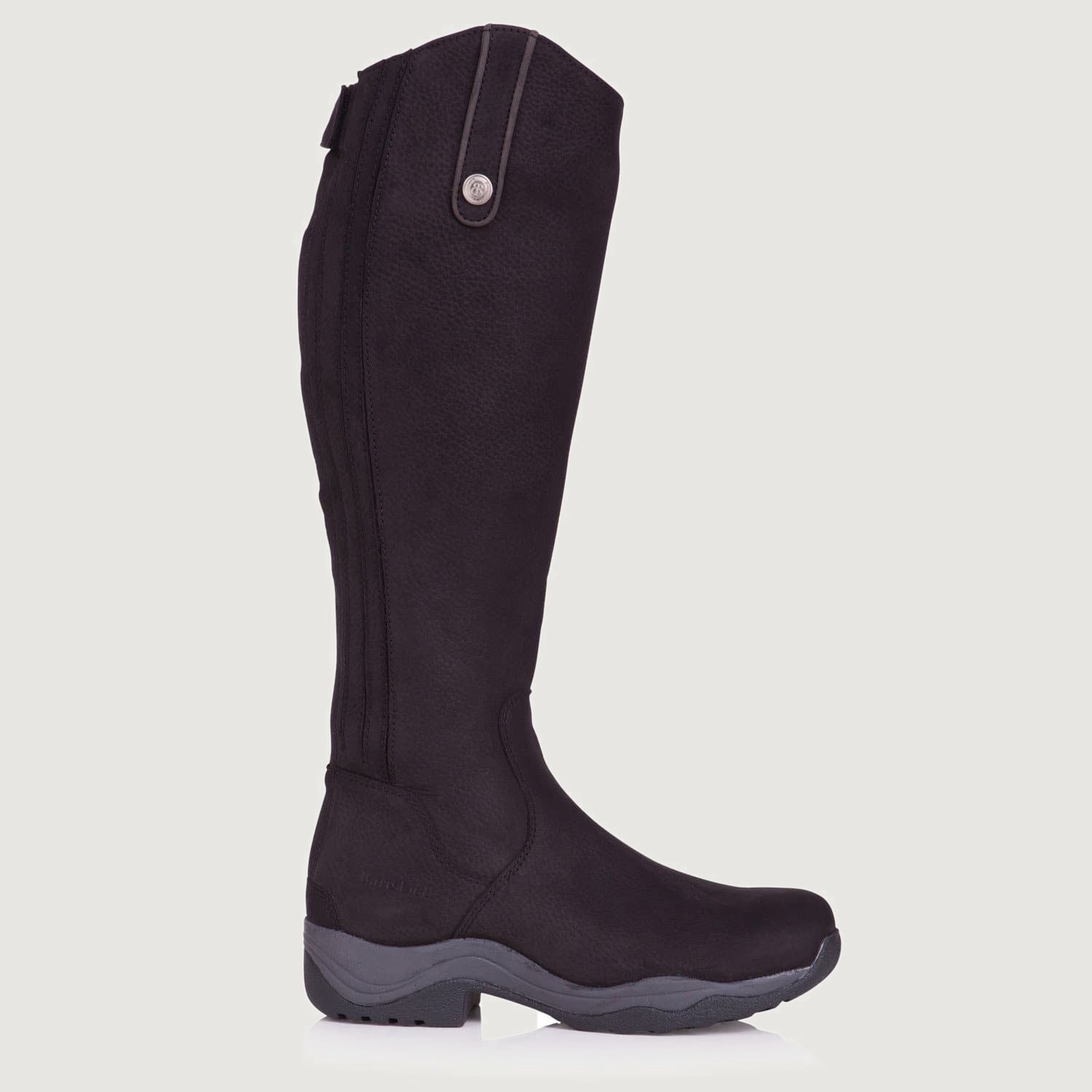 Bareback Montana leather long riding boots in black, made to measure