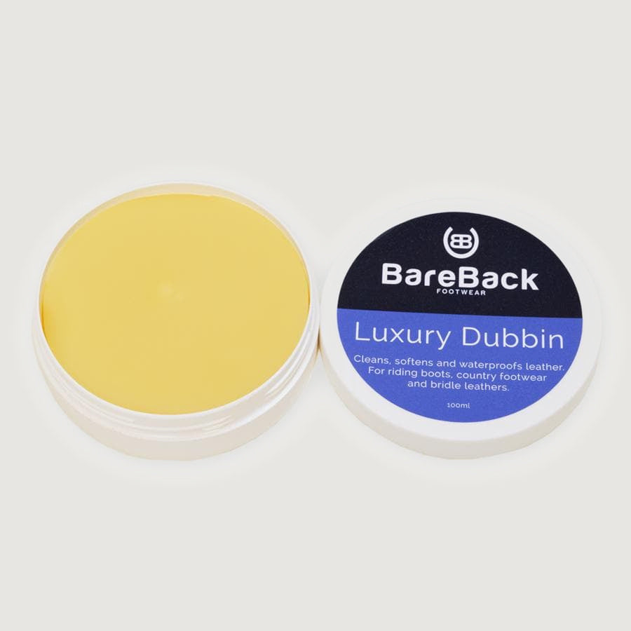 Bareback Footwear luxury dubbin wax in a 100ml tin