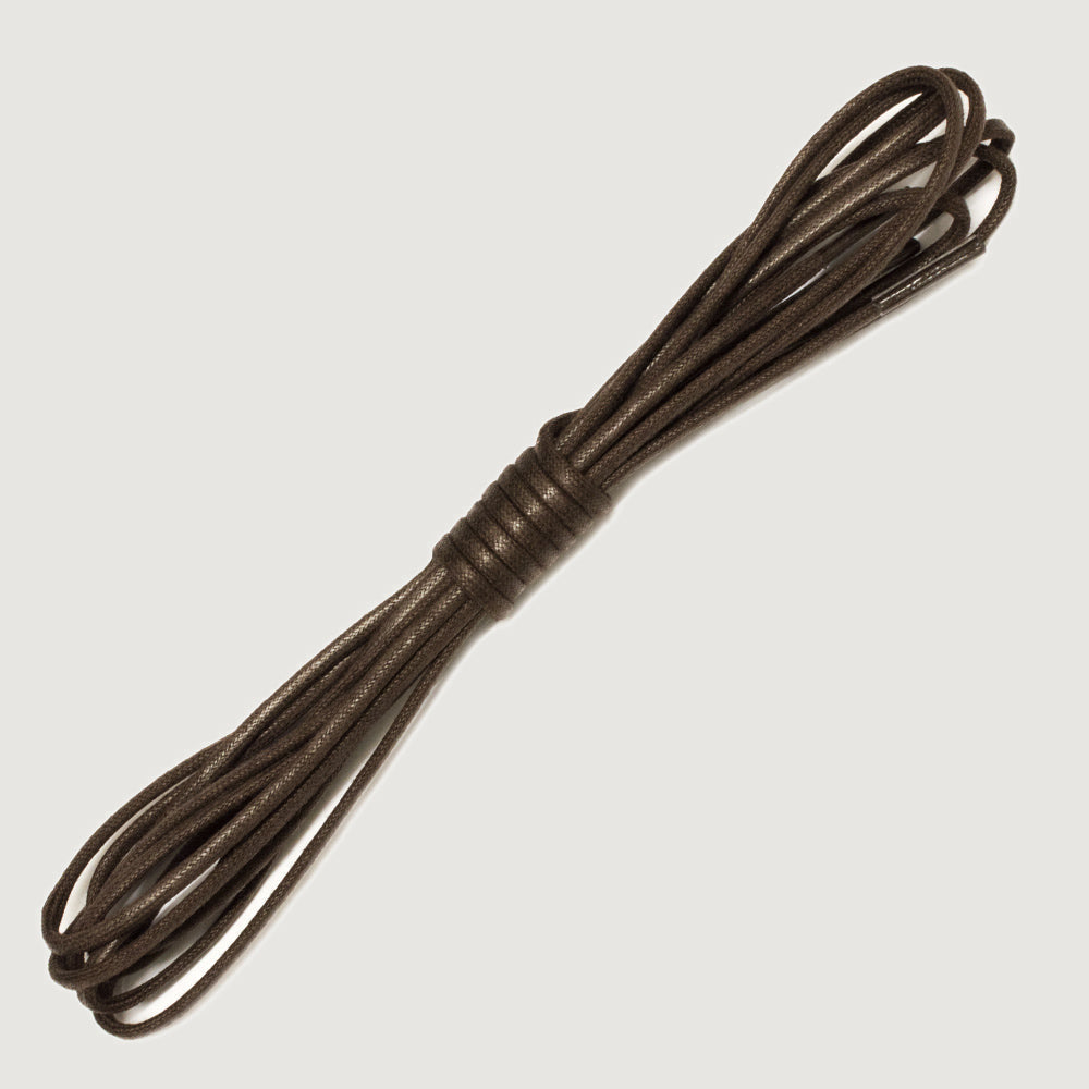 Bareback replacement boot laces in mid brown, coiled round laces