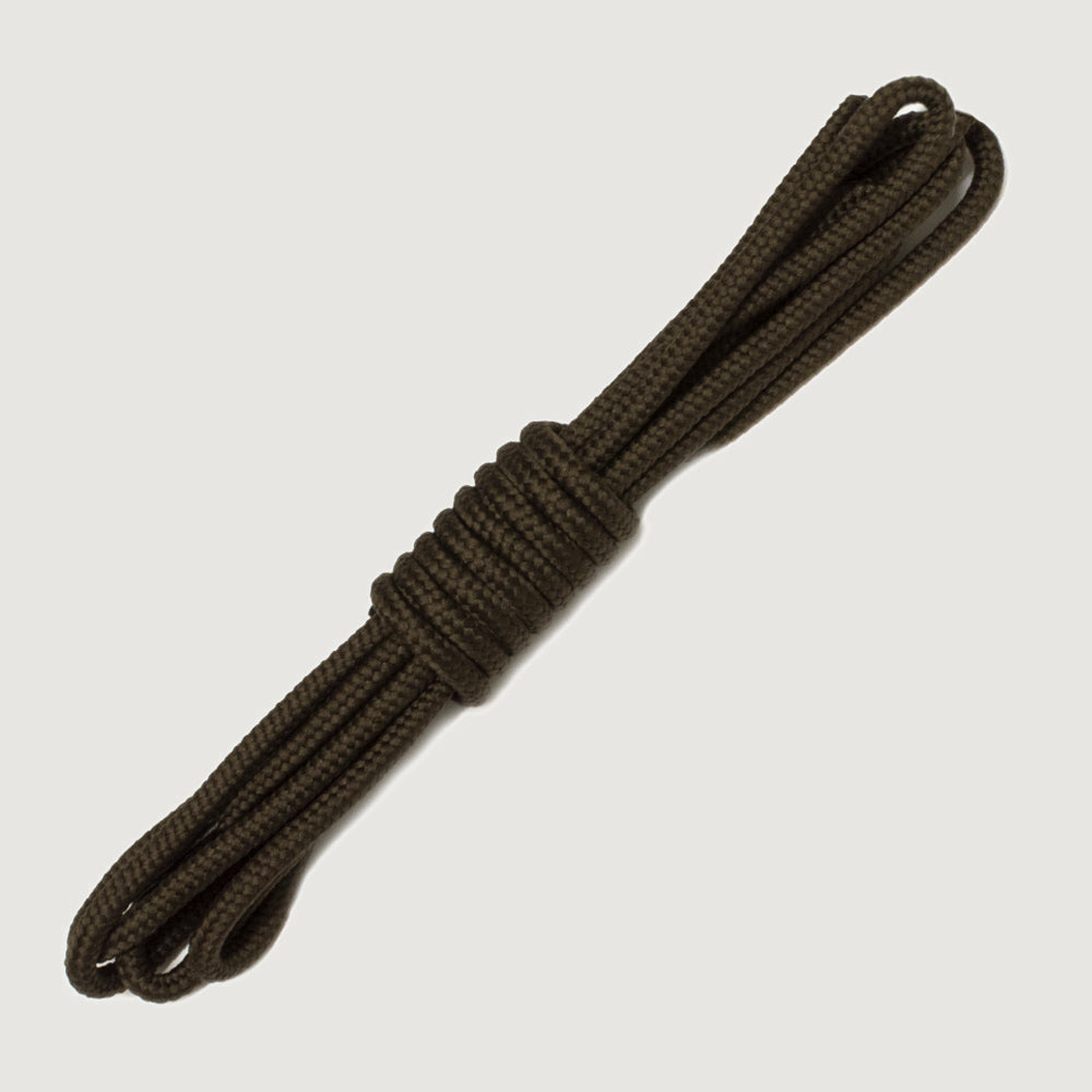 Bareback replacement boot laces in dark brown, coiled round laces