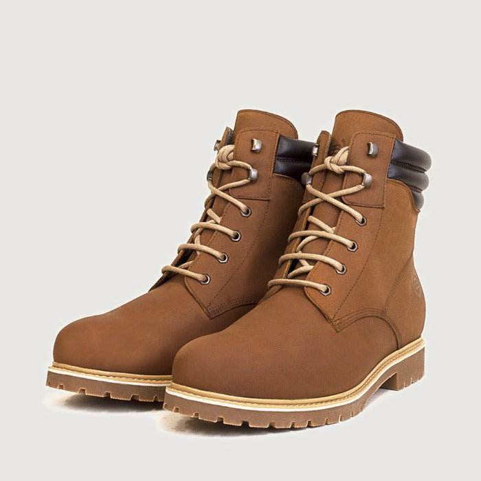 Bareback Rocky waterproof boots in copper, angled front view of the pair