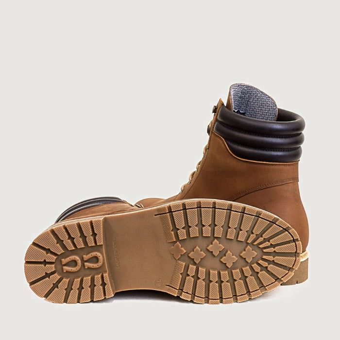 Bareback Rocky waterproof boots in copper, showing the cleated rubber outsole