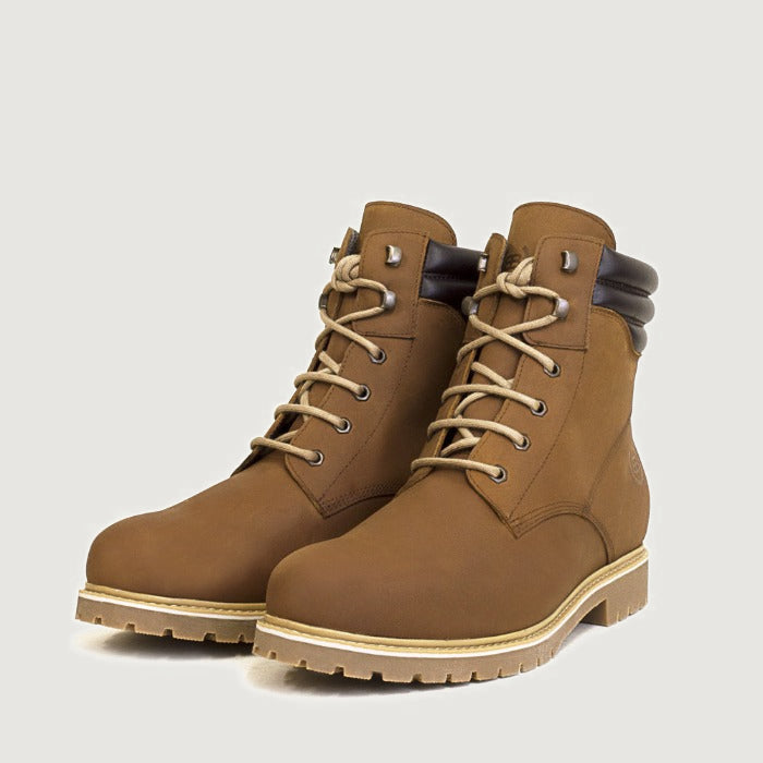 Bareback Rocky Winter waterproof boots in mocha, angled front view of the pair