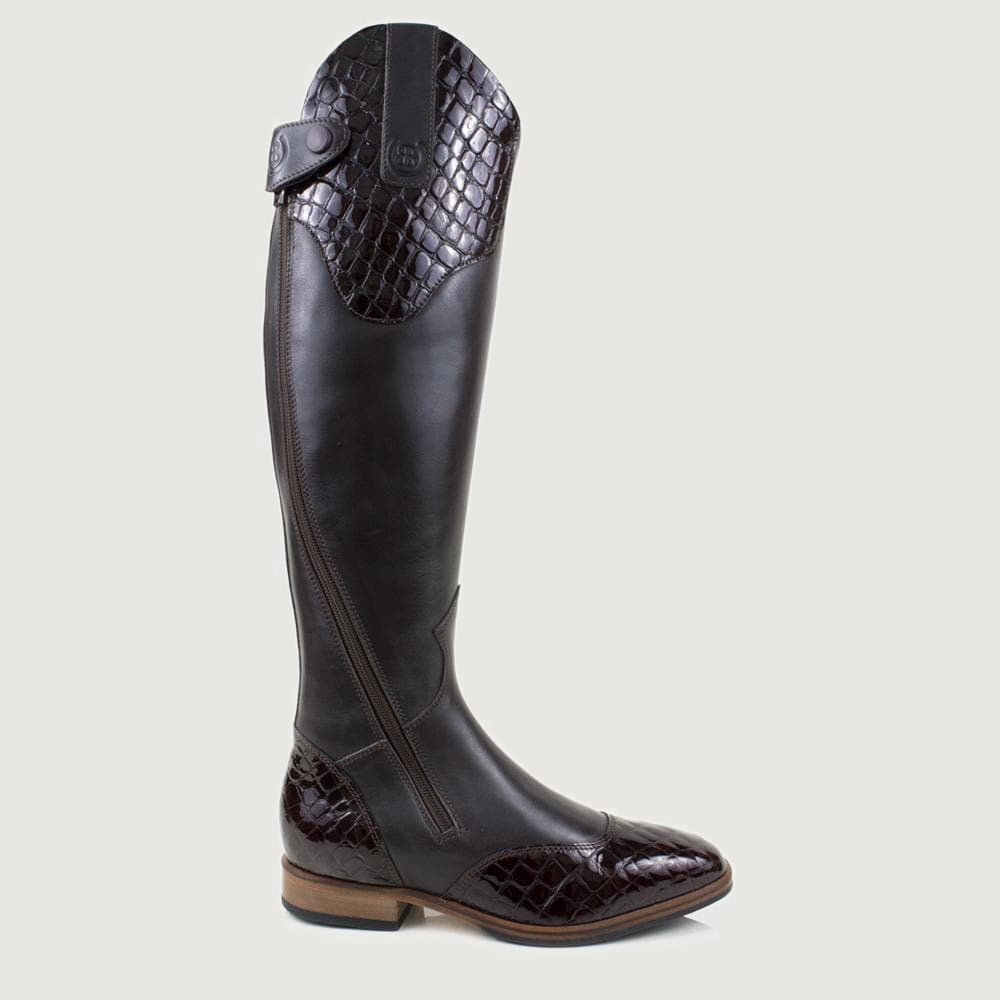 Bareback Milan long dress riding boots in brown, made to measure