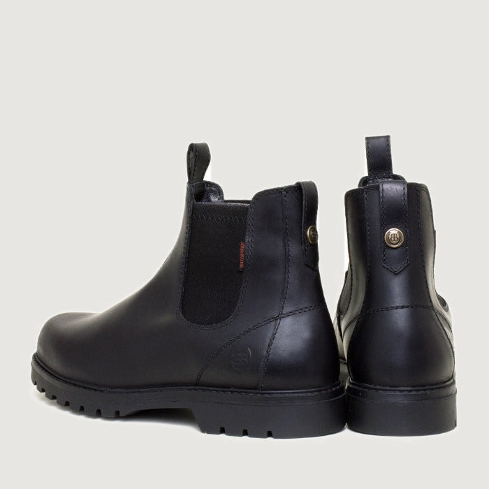 Bareback Vancouver Storm waterproof boots in black, rear three-quarter view of the pair