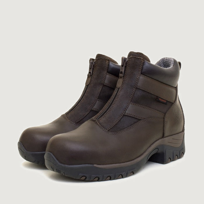 Bareback Chatsworth Storm waterproof jodhpur boots in brown, front view of the pair