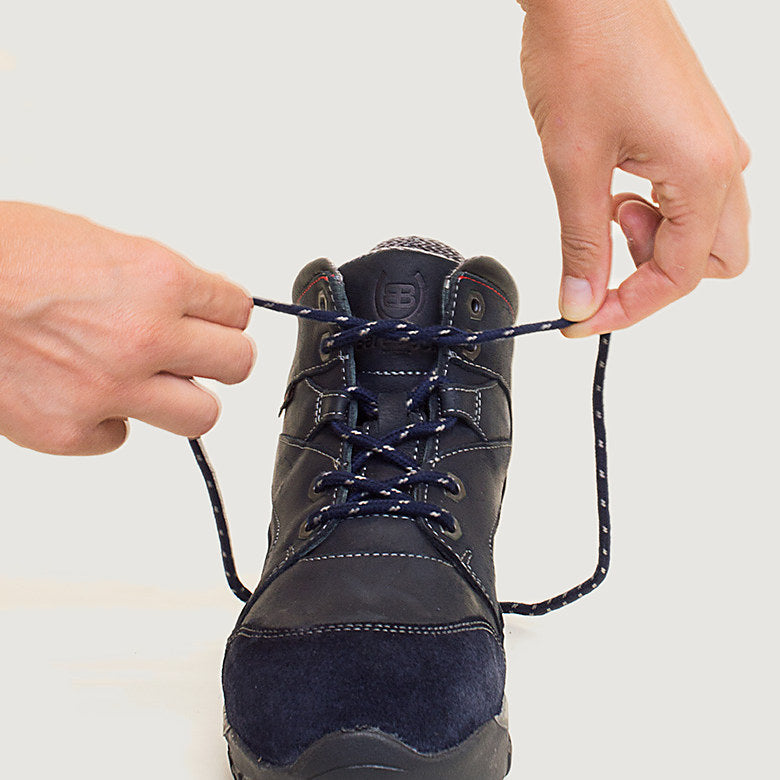 Bareback Blair Storm waterproof jodhpur boots in blue leather, top view