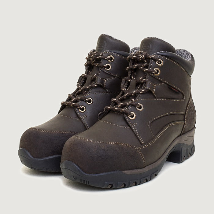 Bareback Blair Storm waterproof boots in brown, front view of the pair