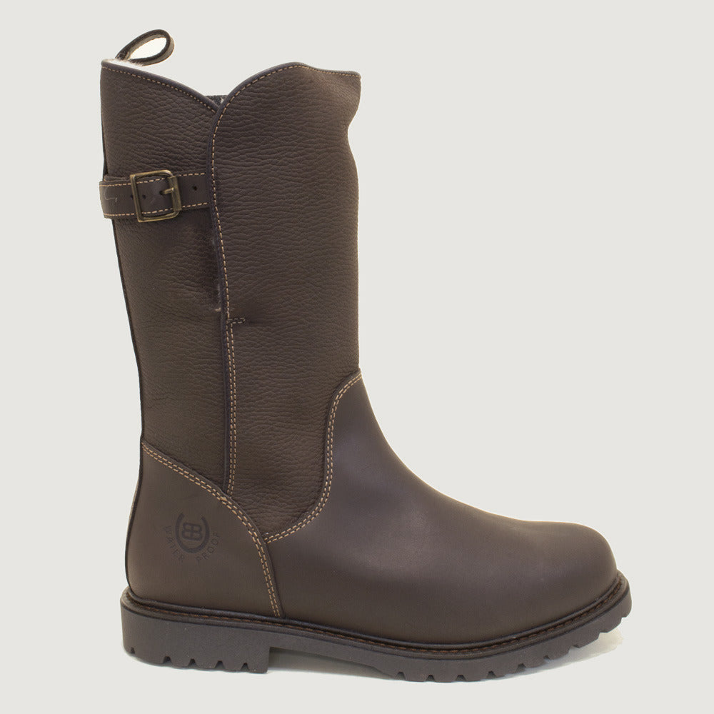 Quebec Waterproof Zip-up Wool Lined Boots - Brown - Size 40 - Factory Second 826b
