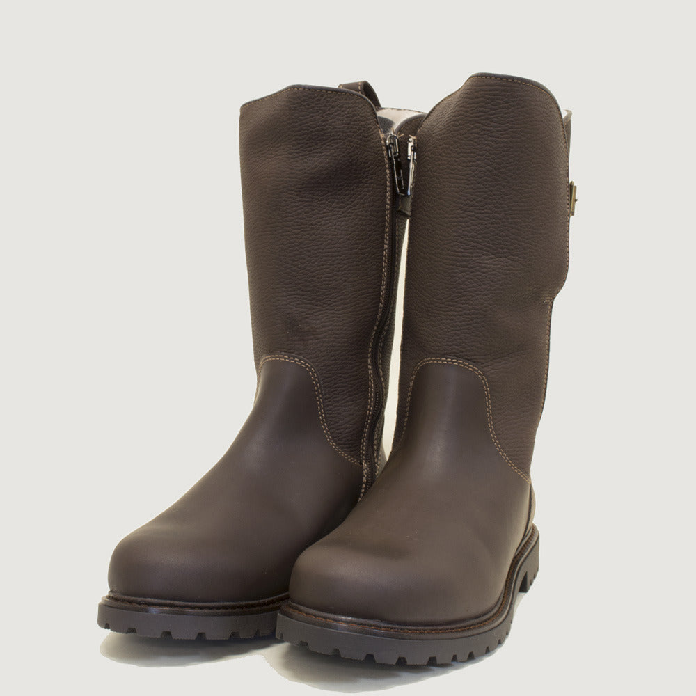 Quebec Waterproof Zip-up Wool Lined Boots - Brown - Size 40 - Factory Second 826b