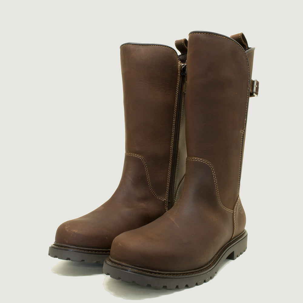 Quebec Waterproof Zip Up Mid Calf Boots - Chestnut - Size 40 - Factory Second 829b
