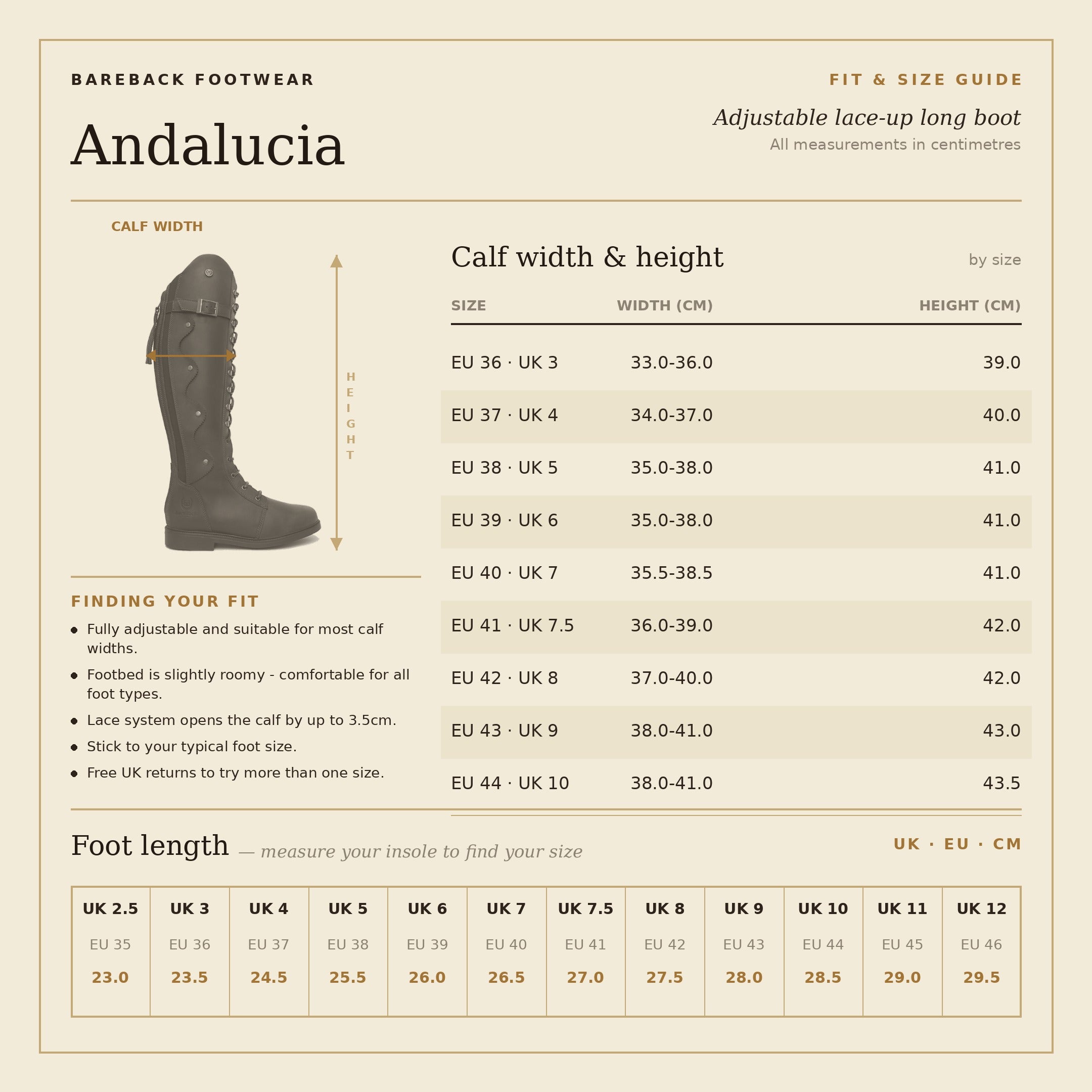 Bareback Andalucia boots in brown