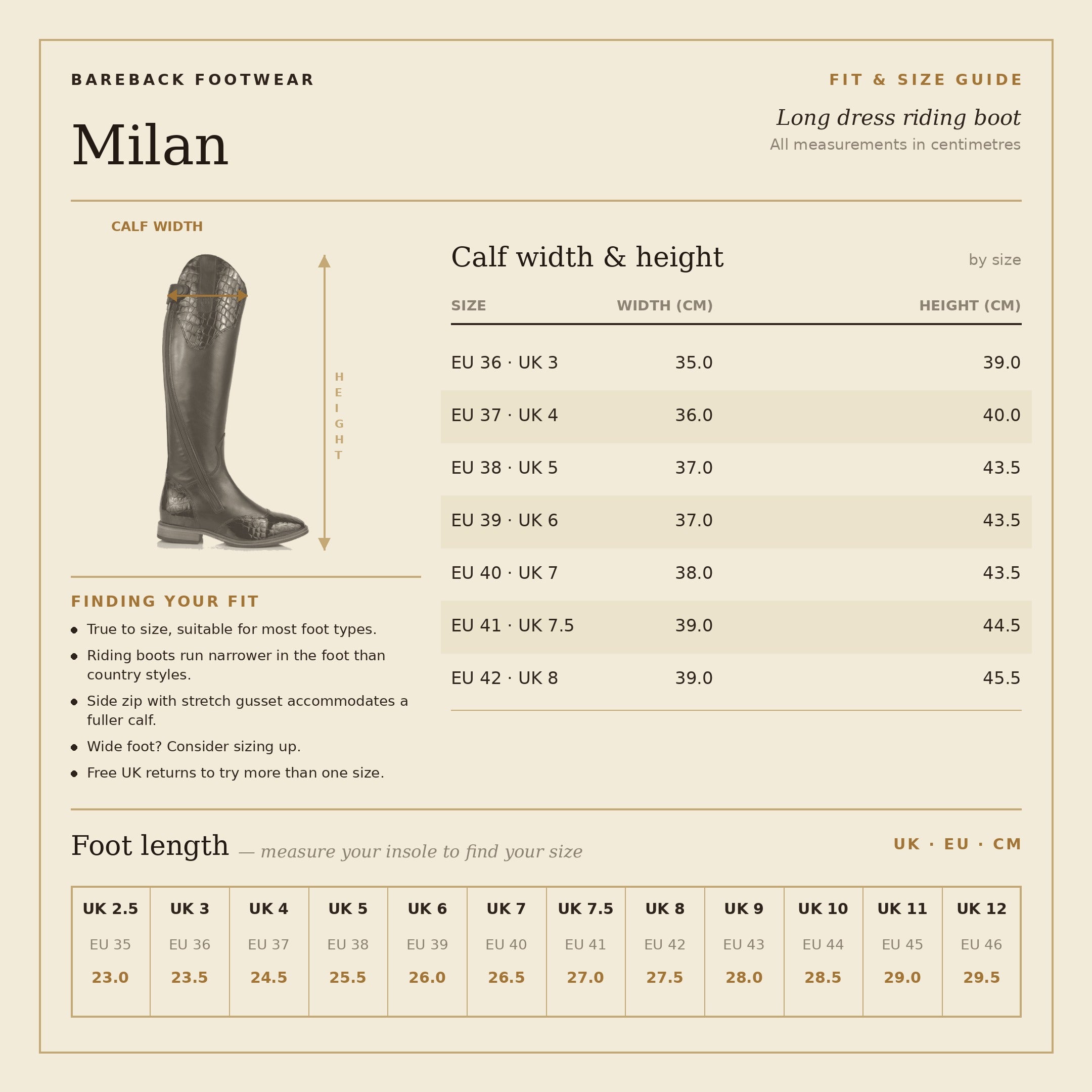 Bareback Milan long dress riding boots in brown