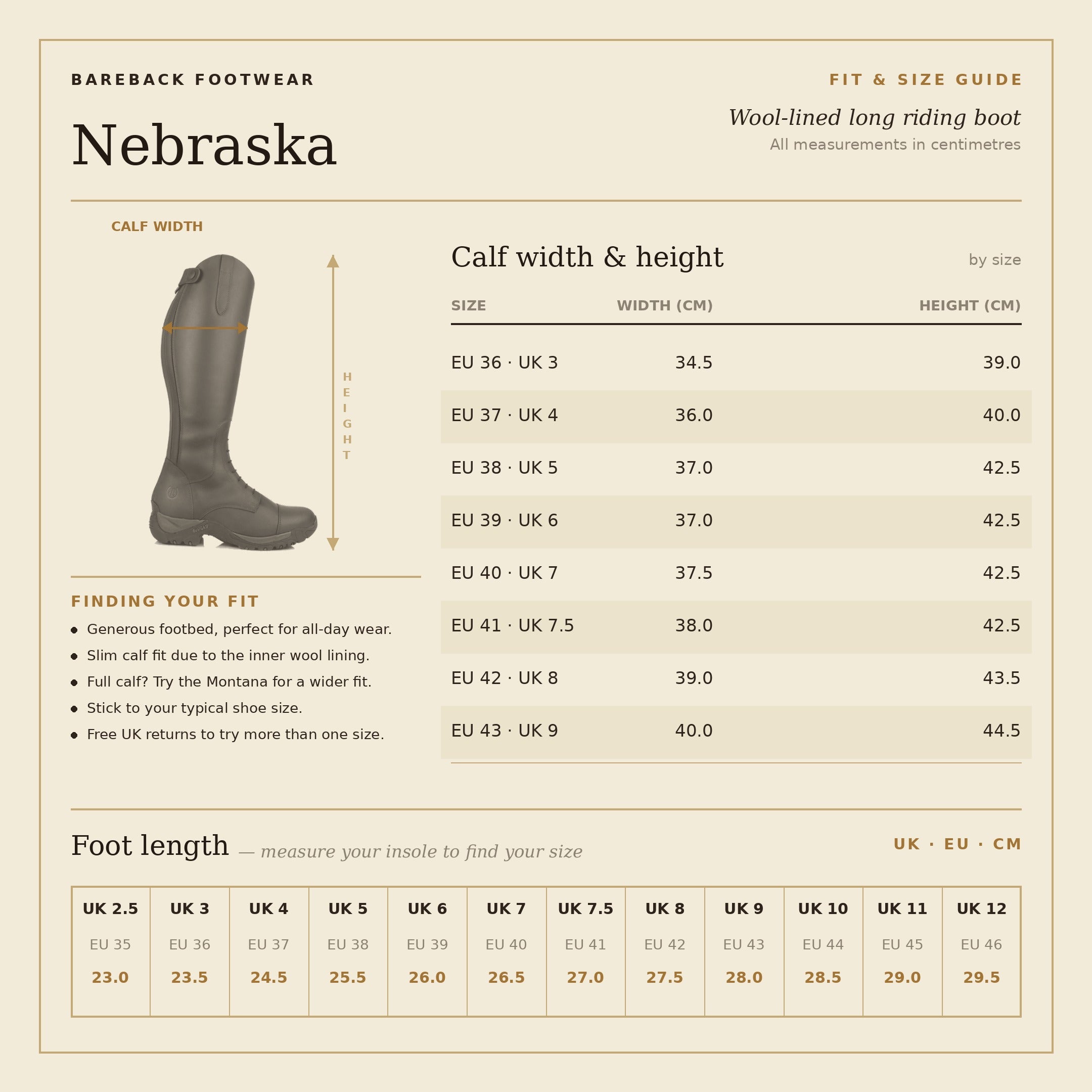 Bareback Nebraska wool-lined long riding boots in brown
