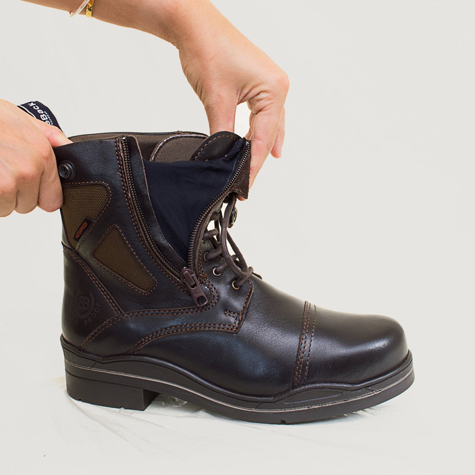 Kentucky Storm Waterproof Jodhpur Boots - Polished Brown