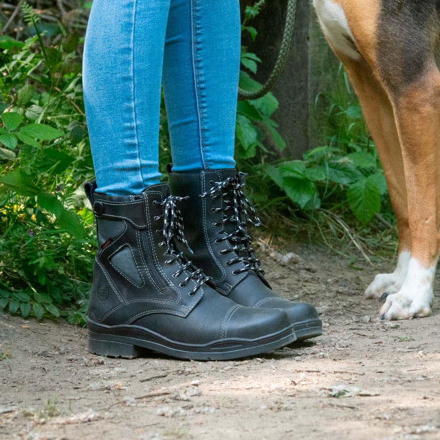 kentucky black waterproof boots for riding and dog walking