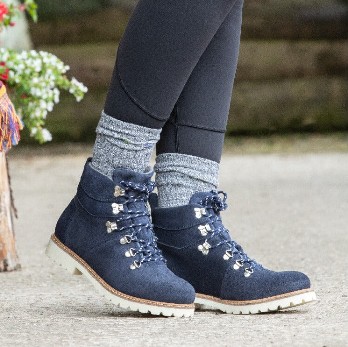 waterproof navy suede boots