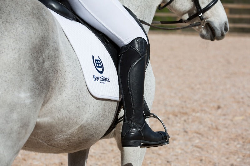 Long Horse riding boot in Black leather