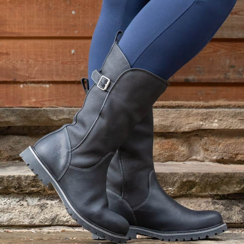 Bareback Quebec waterproof country boots in black