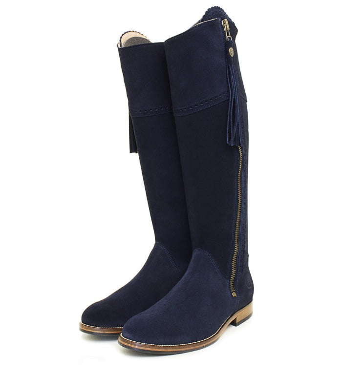 Blue suede riding sales boots